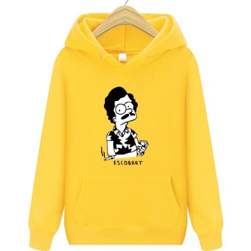 Fashion Brand Hoodies Men ESCOBART Print Casual Sportswear Man Hoody Long-sleeved Sweatshirt Slim Fit Mens Hoodie