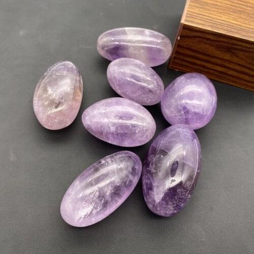 Natural Gem Dream Amethyst Chakra Crystal Palm Stones Reiki Healing Hand Play Home Decor Gift