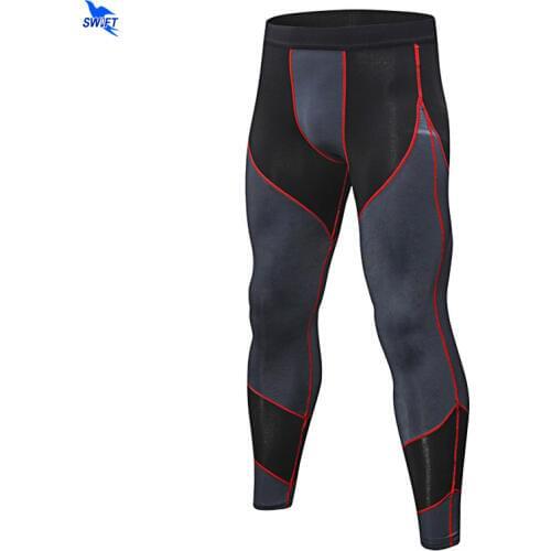 NEW 2020 Mens Elastic Waist Fitness Sportswear Running Compression Pants Patchwork Skinny Tights Gym Quick Dry Leggings Trousers