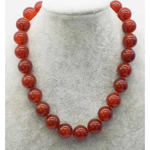 Wholesale 16mm red agate round necklace 18inch FPPJ nature beads xmas gift