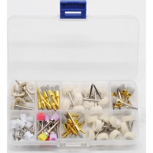 Dentist Prophy Polishing Brush Alumina Nylon Cotton Wool Felt Wheel Cup 80Pcs/Box