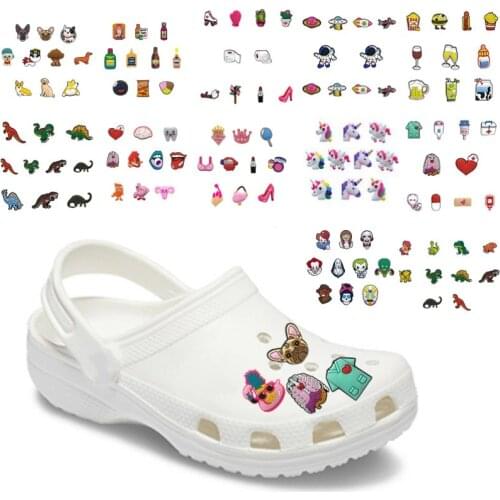 10pcs/lot Cute Medical PVC Shoe Charms Animals Dog Fish Decorations Unicorns Accessories Fruits Food Crystal Ornaments Kids Gift