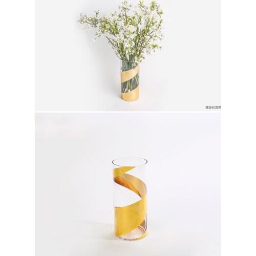 Modern Art Phnom Penh Vase Fashionable Gold-Plated Crystal Glass Vase