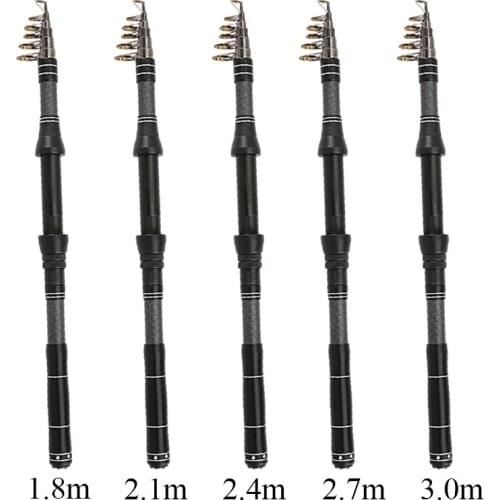 Telescopic Fishing Rod - Carbon Fiber Ultralight Fishing Pole with CNC Reel Seat, Portable Retractable Handle