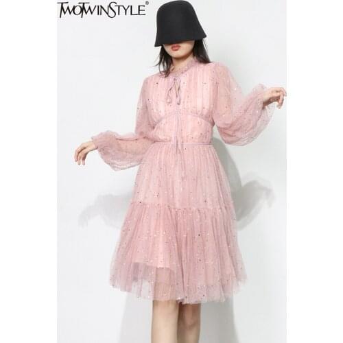 Модные платья-трапеции TWOTWINSTYLE China At AliExpress