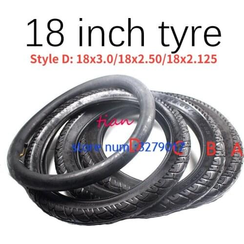 Good Quality 18x3.0,18x2.50,18x2.125 Multi-style 18 Inch Inner Tyre and Outer Tyre Fits Many Gas Electric Scooters and E-Bike
