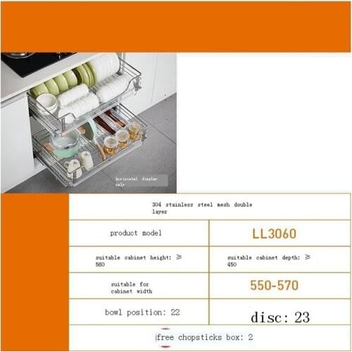 Drawer for Kuchnia Organizer and Storage Dish Drainer Keuken Pantry Stainless Steel Cozinha Cuisine Kitchen Cabinet Basket