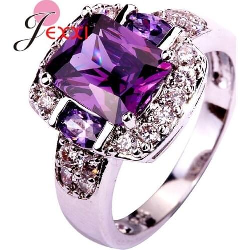 New Big Square Cubic Zirconia 925 Sterling Silver Finger Rings For Women Girls Fashion Jewelry Accessory Wholesale