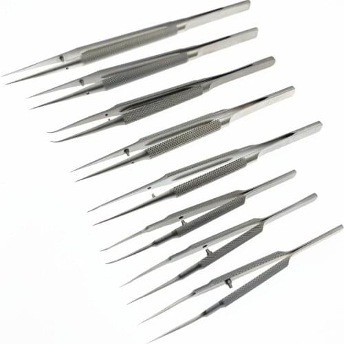 1pcs Microinstruments Stainless Steel Tweezers Platform forceps Round Handle MIc Ophthalmic Instruments
