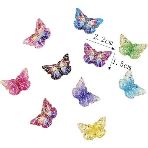 10Pcs/Set Colorful Resin Butterfly Charms Pendant DIY Making Necklace Jewelry