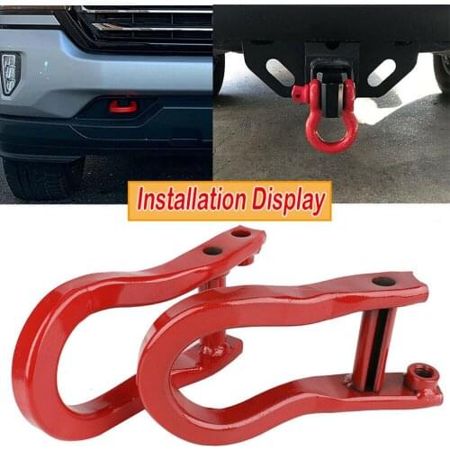 2x Car Front Tow Hooks Fit for Chevrolet Silverado 1500 07-18 Red