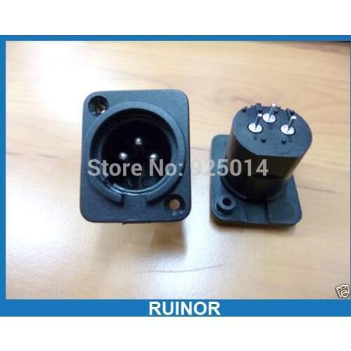 5 PCS 3-Pin XLR Male SOCKET Panel Mount for Power Charger Microphones Guitar