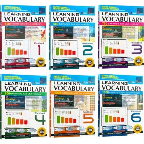 6 Books/set SAP Learning Vocabulary 1-6 Education English Wrods Learning Workbook Homeschool Supplies Educational