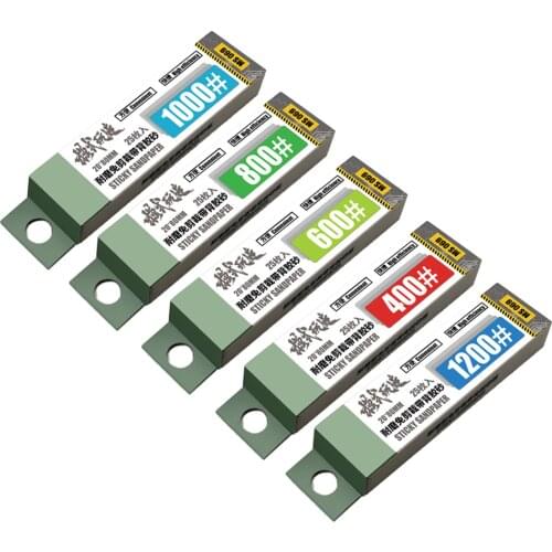 Hobby Model Tools Abrasive Waterproof Wet/Dry Reuse Sticky Sandpaper Assorted Grit of 400/600/ 800/1000/ 1200 (125 pcs)