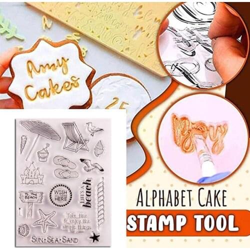 Diy Alphabet Cookie Cutter Embosser Stamp Sticky Decorating Tools Supplies Fondant Kitchen Tools Cutter Cake Cakes Accessor D7S4