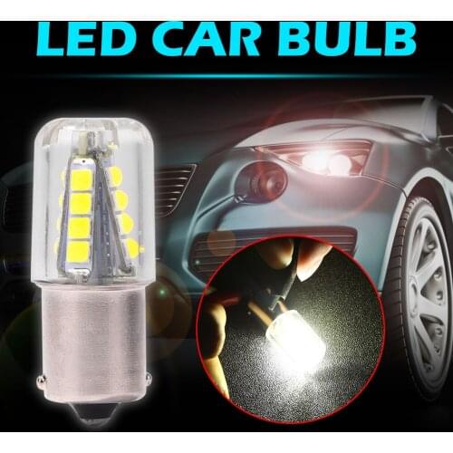 Car Brake Signal Light LED Bulb Glass 1156 BA15S Bulb 3W for Turn Signal Brake Reverse Light 3W 12-24V Red Yellow White