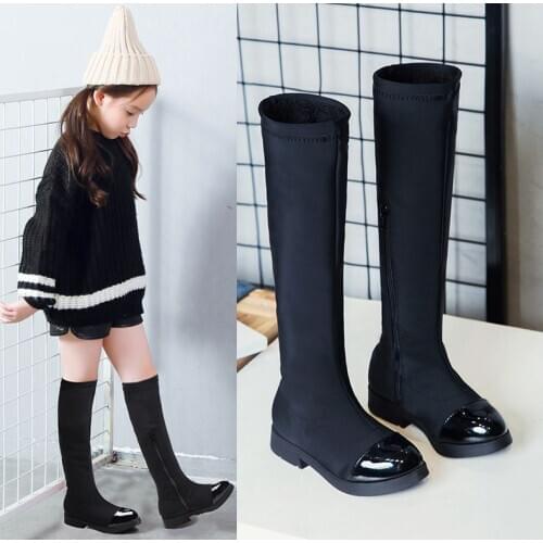 Plus velvet winter boots Parent-child shoes princess elegant girl high-leg boots childrens snow child ever after high boots