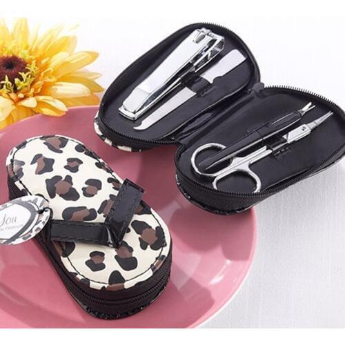 Free shipping 100PCS/LOT Newest Style Wedding Favors Valentines Gift and Bridal gifts "Cheetah Chic" Flip-Flop Pedicure Kit