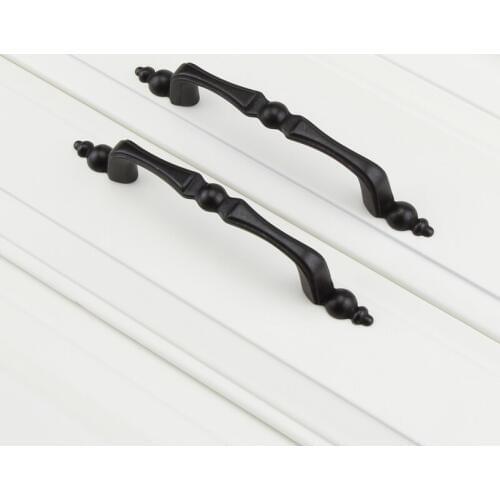 Free shipping Retro cabinet handles Classical wardrobe handles Do the old black drawer cabinet pull knobs Solid hardware handles