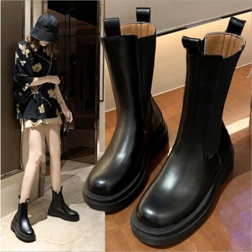 New chunky boots ankle boots womens Shoes Fall Chelsea boots womens platform boots fashion