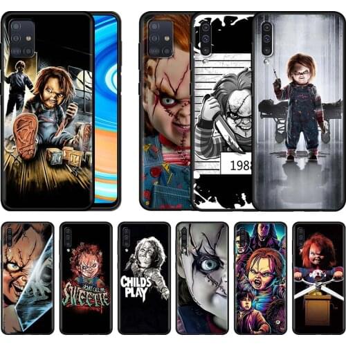 Case For Samsung Galaxy A51 A71 A21s A31 A72 A52 A32 5G A12 A41 Black Flexible Soft Phone Shell Cover Sac Horror Movie Chucky