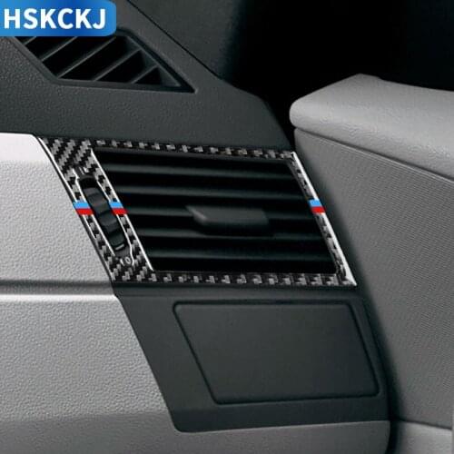 For BMW X3 E83 2004 2005 2006 2007 2008 2009 2010 Carbon Fiber Air Conditioning Outlet Frame Stickers Interior Car Accessories