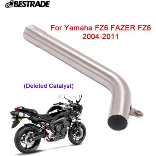 For Yamaha FZ6 FAZER FZ6 2004-2011 Motorcycle Exhaust Middle Link Connect Tube Deleted Catalyst Pipe Stainless Steel Slip On