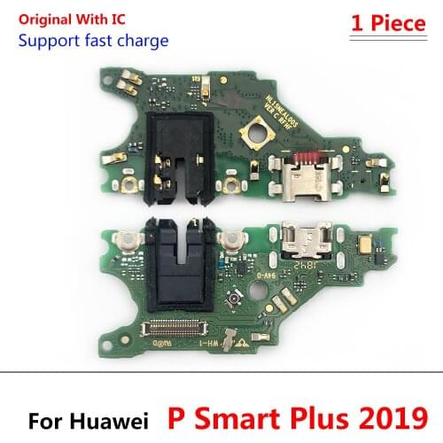 Dock Connector Micro USB Charger Charging Port Flex Cable Microphone Board For Huawei P smart + Plus 2019