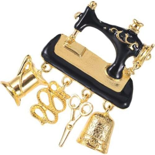 Enamel Sewing Machine Brooches For Women Fashion Gold Color Cute Brooch Pin Good Gift Broch Eco-friendly Charming and elegant