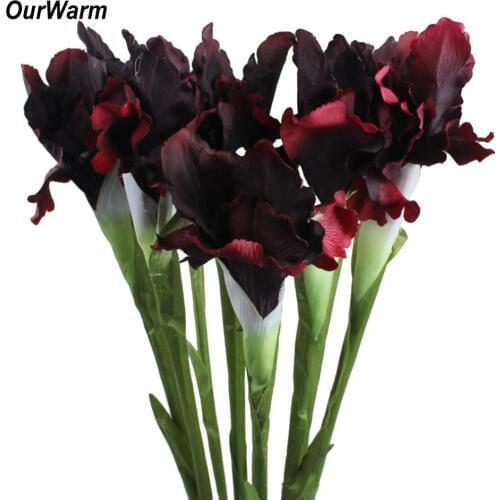 OurWarm 10pcs Artificial Fake Flowers Wedding Home Decoration Six Colors Iris Party Supplies Artificial Flowers DIY Decoration