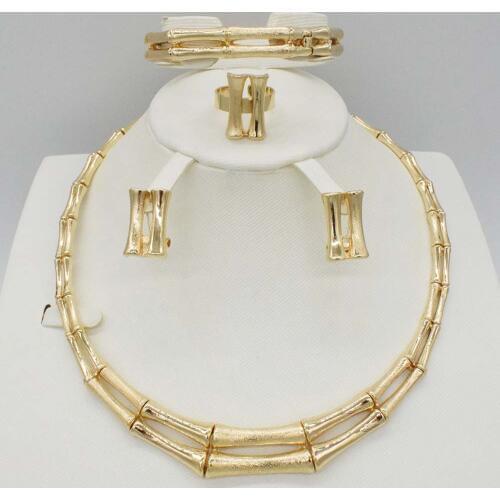 Dubai gold jewelry sets for women african beads necklace set ethipoian wedding jewelry set nigerian fashion earrings ring