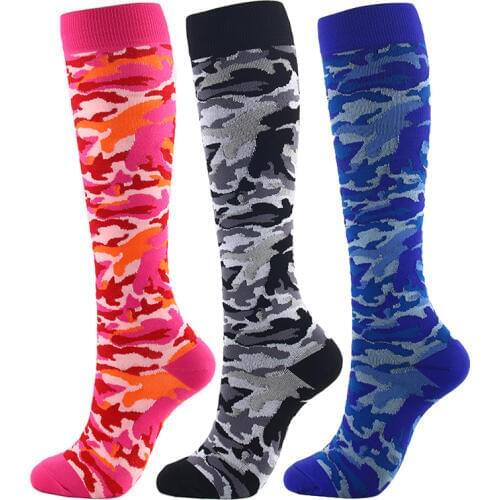 Compression Stockings Women Men Nylon Outdoor Sport Racing Running Flight Travel Activity Stockings Below Knee High Leg Pressure