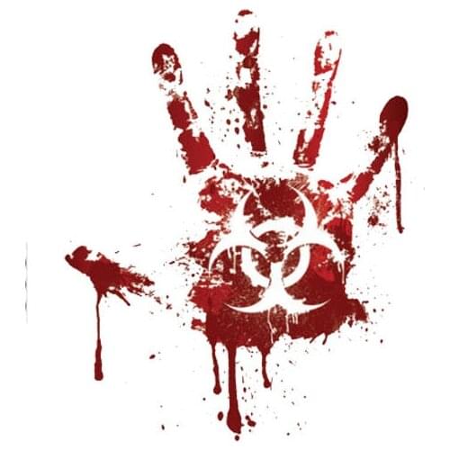 Bloody Handprint Biohazard Zombie Car Stickers Decals Window Other Vehicle Car Decorative KK15*12cm