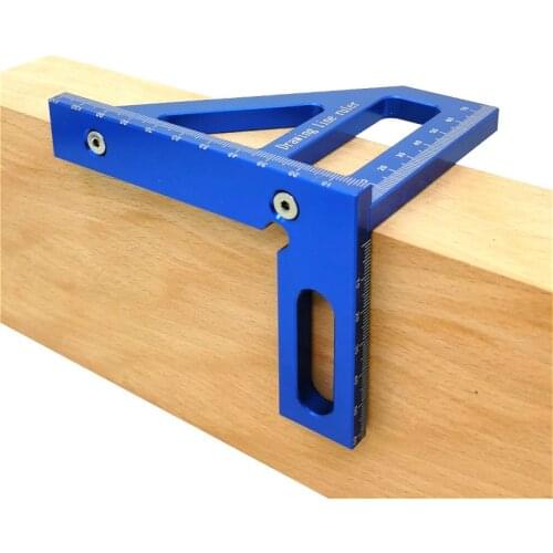 Woodworking Square Protractor Aluminum Alloy Miter Triangle Ruler High Precision Layout Measuring Tool for Engineer Carpenter