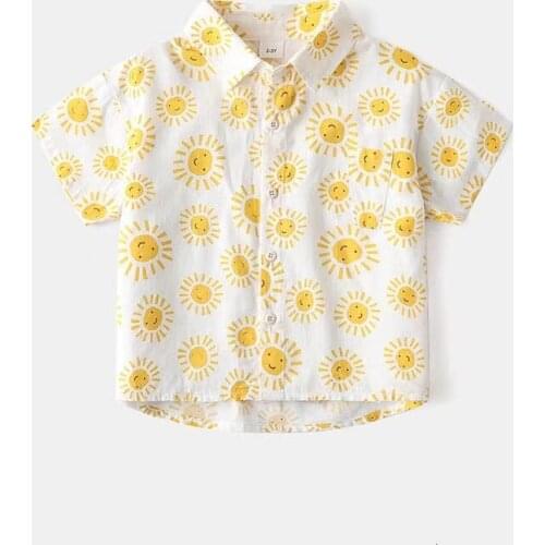 Summer Clothes Baby Boys Shirts Thin Print Loose Children Clothing Short sleeve Kids Clothes Tops Shirt Breathable blusas