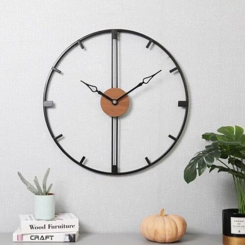 Metal Kitchen Silent Wall Clock Round Vintage Quartz Wall Clock Minimalist Vogue Bedroom Reloj Pared Watch For Wall EB5WC