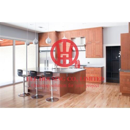 Fashion shaker-style solid wood kitchen cabinet with excellent design and quality shipping by sea