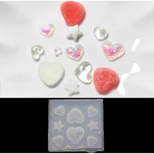 Sugar Star Heart Soft Candy Pendant Mold Gummy Candy Hairpin Slilcone Resin Mold