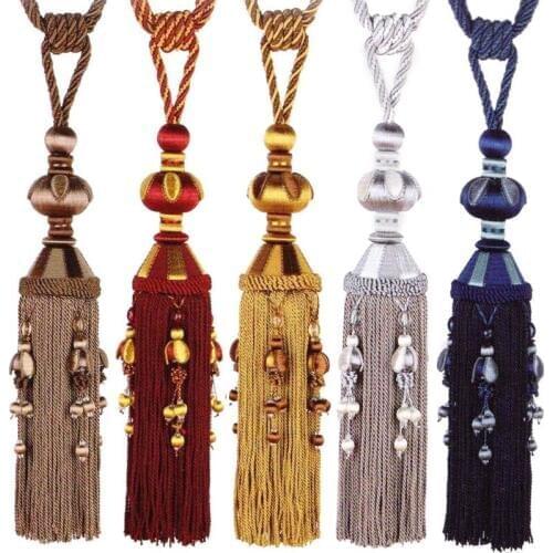 New elegant noble Luxury curtain tieback bind belt tied the rope Buckle Decor double ball crystal hanging curtain accessories