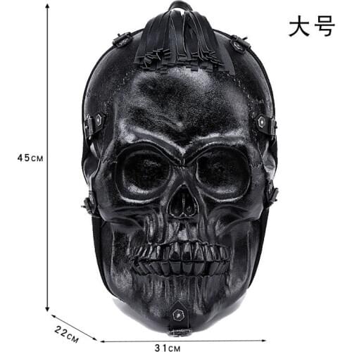 Personalized Street Cool Rock MEN Backpack Grimace Pattern Skull Pattern Backpack Funny Shoulder Bag