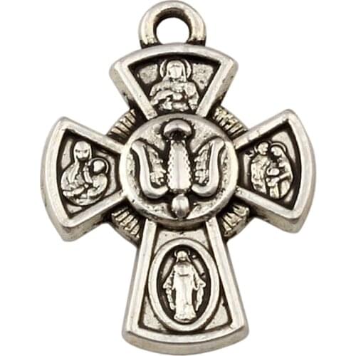 100Pcs Jesus Christ Crucifix Cross Religion Charms Pendants Zinc Alloy Fashion Jewelry DIY Fit Necklace Earring 18x24mm