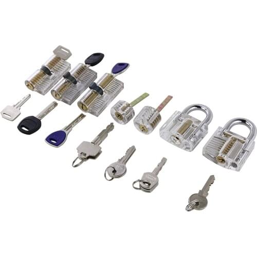 Professional Locksmiths Tools Practice Lock Set with klom 9pcs picks as gift for Beginner Training and Practice