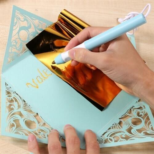 Various Tips Heat Foil Pen For Making Craft Designs Cards Album USB Powered Slim Handle Use On Paper Leather Plastic