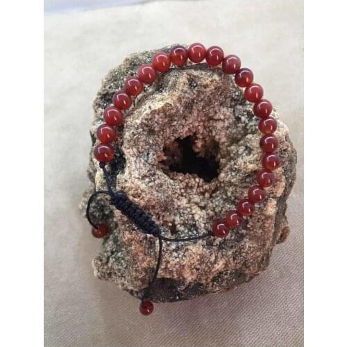 Natural Brown Agate Stone Adjustable Female-Male Bracelet