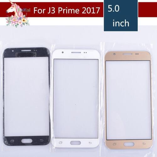 10pcs/lot For Samsung Galaxy J3 Prime J3 Emerge 2017 J327 SM-J327P GT-J327 Touch Screen Front Glass Panel TouchScreen LCD Outer
