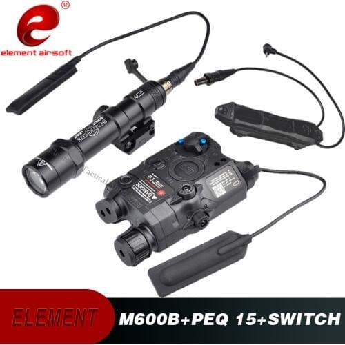 Element Airsoft Tactical Flashlight Hunting Light Surefir M600 PEQ 15 Red IR Airsoft Gun Laser Tactical Weapon Light PEQ 15