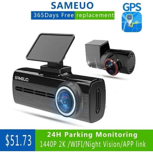 U750 Pro Dash Cam Rear View GPS Auto Dashcam WIFI For Car Camera 1440P 2K Video Recorder Reverse Dvr 24H Parking Monitoring