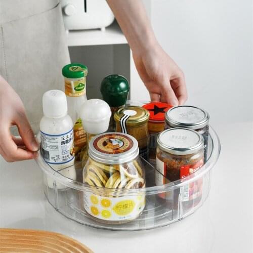 360 Degree Rotation Transparent Cosmetics Storage Box Fashion Spin Multi-function Detachable Makeup Beauty Kitchen Organizer
