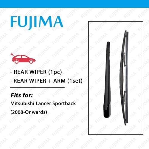 FUJIMA Rear Wiper Blade and Arm for Mitsubishi Lancer Sportback (2008-Onwards) Back Window Windscreen Rear Wiper Arm