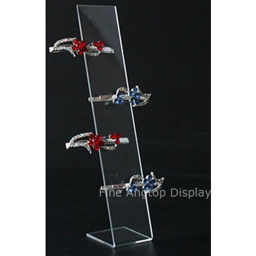 10pcs/lot L Shaped Acrylic Hairpin Stand Holder Clear Hair Accessories Jewelry Display Rack Hair Clip Show Stand